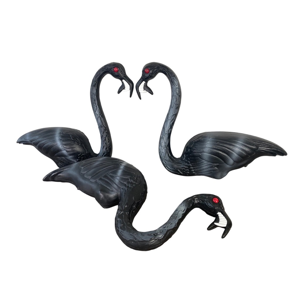 Black Zombie Flamingos Set of 3 Don Featherstone Model 62363 Halloween